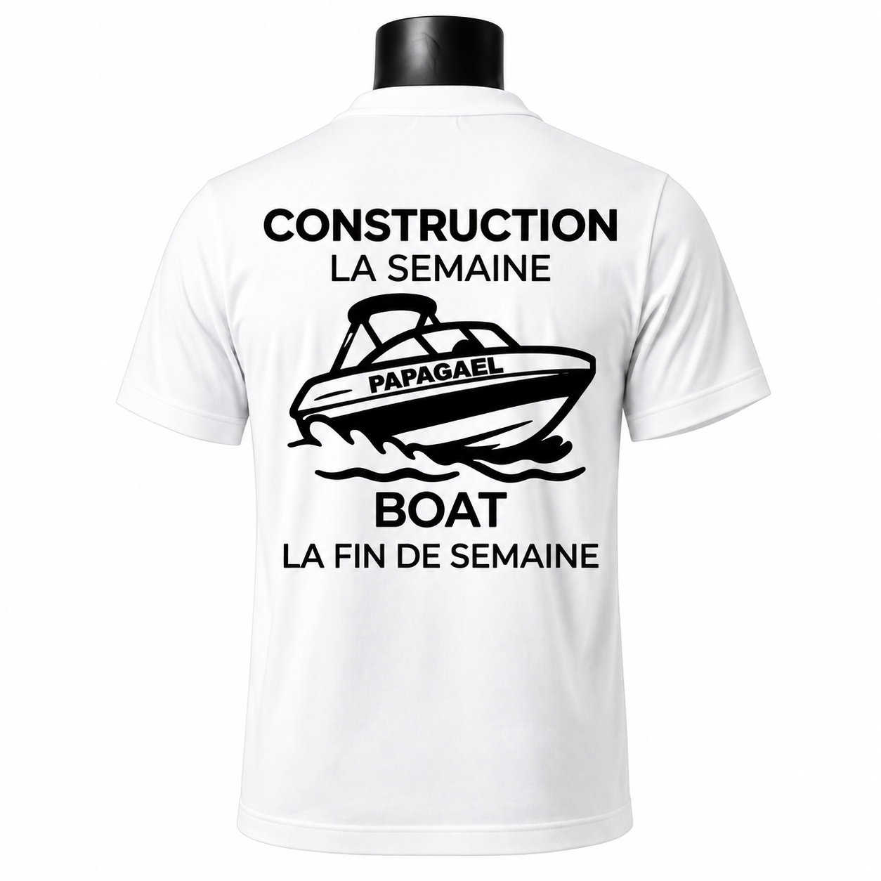 Chandail Officiel Blanc– Construction la semaine, Boat la fin de semaine